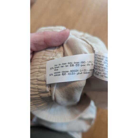 ZARA Women M Linen Viscose Blend Cream Beach Costal - Picture 6 of 8